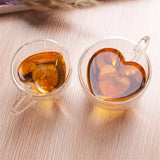 Heart-Shaped Glass Mug – Romantic Double-Layer Insulated Cup for Coffee & Tea