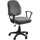 Funda de terciopelo elástico para asiento de silla de ordenador: funda universal de 2 piezas para sillas de oficina y giratorias