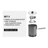Lightweight Portable Outdoor Gas Stove and Camping Cookware Set