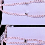 Auriculares con micrófono y collar de perlas y diamantes de imitación de color rosa: elegantes auriculares con cable para iPhone, Samsung y Xiaomi