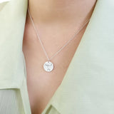 Personalized Stainless Steel Engraved Name Necklace with Round Disc Pendant
