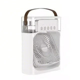 Portable USB Air Cooler Fan with Humidifier and 7-Color LED Lights