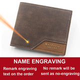 Personalized Men's Slim Wallet – Engraved Name Card Holder with Photo Insert & Money Clip