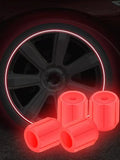 Glow in  the Dark Tire Valve Caps  Fluorescent Stem Covers for Cars Motorcycles & Bicycles