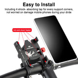 Universal Aluminum Bicycle Phone Holder – Adjustable, Anti-Shake, Easy Install for iPhone & Samsung