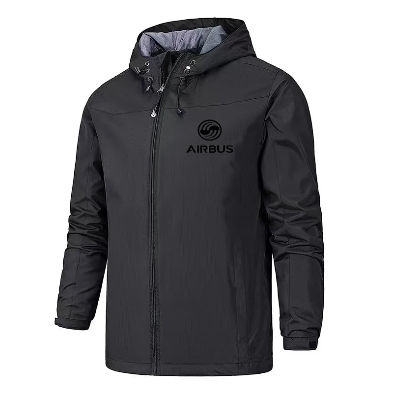 Men's Airbus Aviation Jacket – Windproof Pilot Hoodie with Zipper