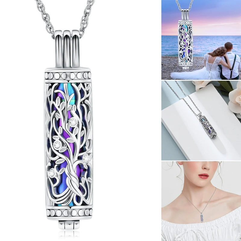 Tree of Life Cremation Necklace - Memorial Jewelry for Ashes (Alloy Pendant Urn)