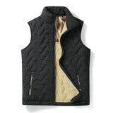 Men’s Winter Fleece-Lined Vest – Warm Casual Zipper Jacket with Turtleneck Collar