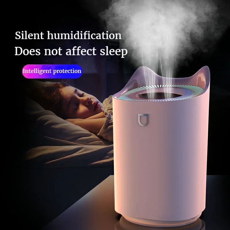 Humidificador de vapor frío de doble boquilla y gran capacidad con aromaterapia y luces LED