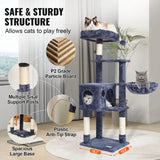Indoor Cat Tree – Multi-Level Tower with Condo, Sisal Scratching Posts, Hammock & Perch