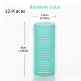 12-Piece No-Heat Self Grip Hair Rollers Set for All Hair Types
