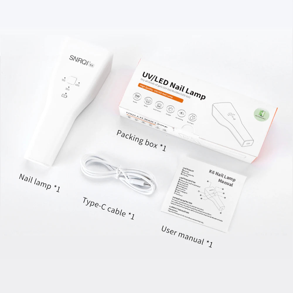 Wireless Handheld UV LED Nail Lamp with Smart Sensor & 3 Timer Modes