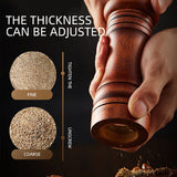 Classic Oak Wood Pepper & Spice Grinder Set – Adjustable Ceramic Grinding Mills