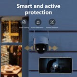 5MP Outdoor PTZ Wi-Fi Security Camera with Color Night Vision, AI Human Detection, and Two-Way Audio