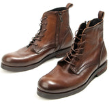 Men’s Lace-Up Leather Boots – Comfortable, Waterproof Platform Ankle Boots for Spring & Autumn