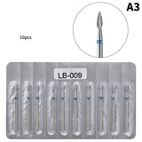 10-Piece Diamond Nail Drill Bit Set for Manicure & Pedicure – Professional Quality for Acrylic & Gel Nails