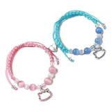 Magnetic Matching Spider & Kitty Charm Bracelets – Boho Rope Chain Jewelry for Couples & Friends