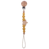 Clip para chupete de bebé personalizado: colgante de mordedor con cuentas de madera y silicona con nombre personalizado