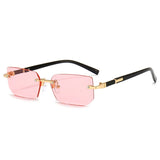 Gafas de sol rectangulares sin montura de moda: gafas de sol cuadradas pequeñas y modernas para hombres y mujeres