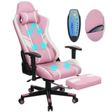 7-Point Massage Gaming Chair with Ergonomic Design, Footrest, and Adjustable Lumbar Support