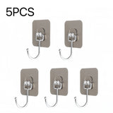 Ganchos de pared de PVC para bolsos, bufandas y accesorios: gancho de almacenamiento multiusos (negro, dorado, transparente) 