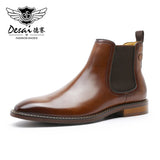 Men’s Genuine Leather Chelsea Boots – Waterproof Winter Ankle Boots with Pigskin Lining