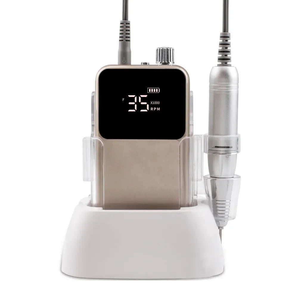 Professional Electric Nail Drill Machine – 35,000 RPM with Variable Speed & Smart Charging Dock