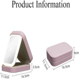 Rechargeable LED Makeup Mirror with Storage – 3-Color Adjustable Travel Vanity