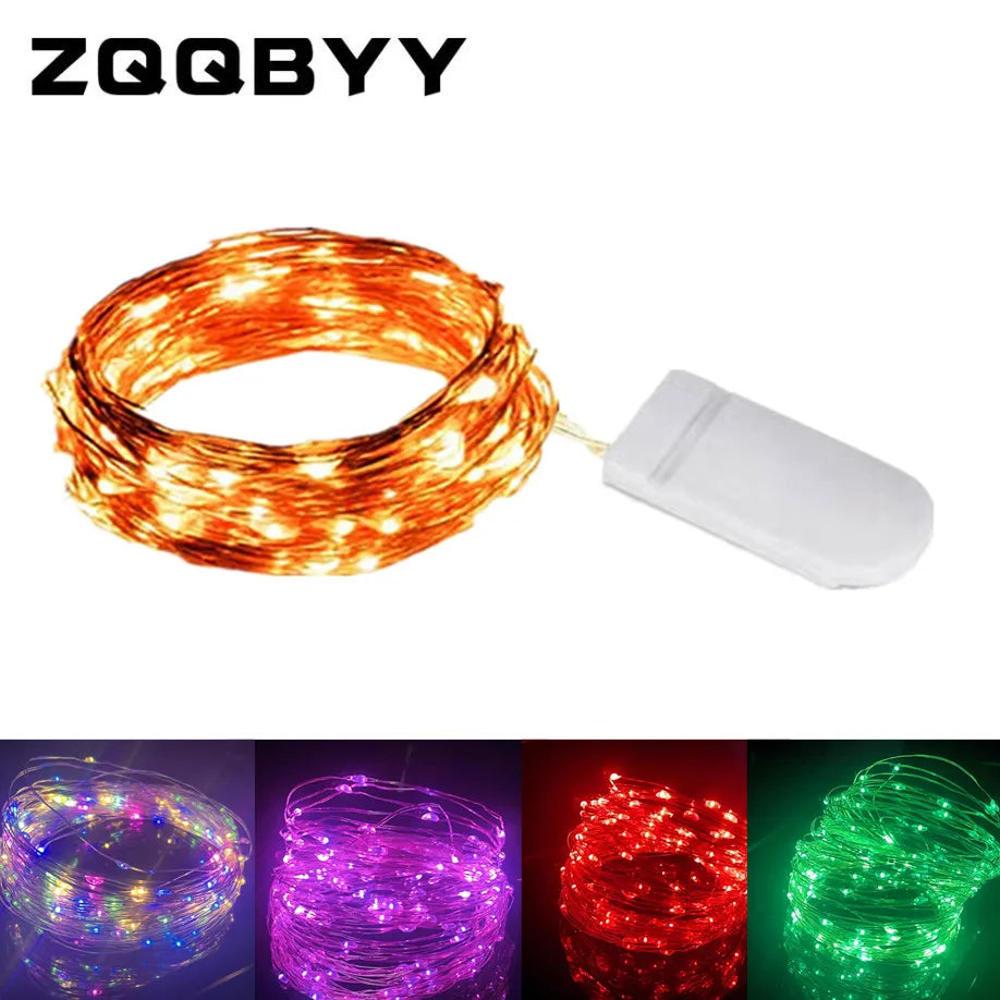 Battery-Powered LED Fairy String Lights – Copper Wire, Waterproof, Indoor & Outdoor Décor