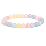 Natural Stone Beaded Bracelet with Elastic Rope for Men & Women