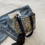 Fashionable Nylon Bucket Bag for Women – Soft Patchwork Design with Phone Pocket