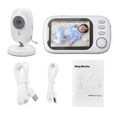 Monitor de bebé con video inalámbrico con visión nocturna, monitoreo de temperatura y audio bidireccional – Pantalla LCD de 3,5 pulgadas