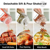 12 tarros de especias de vidrio con tapas de metal, salero, pimentero, recipientes para condimentos, organizador de especias, juego de tarros de especias de cocina de 120 ml