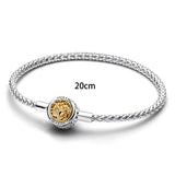 Sterling Silver Nugget Beads with Zircon for 3mm Charm Bracelets