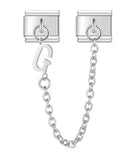 Pulsera unisex de acero inoxidable con dijes de animales: pulsera clásica y moderna con cierre de anilla de resorte