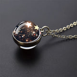Trendy Glass Ball Pendant Necklace – Unisex Zinc Alloy Chain Link Design