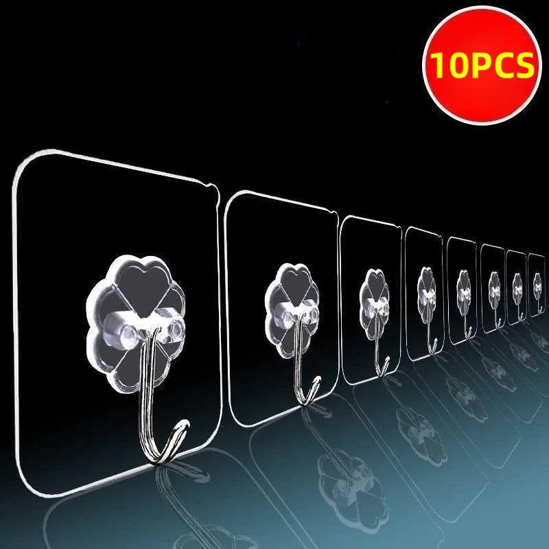 Gancho de succión transparente: gancho de pared adhesivo resistente que no perfora para el hogar y la cocina 