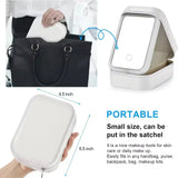 Rechargeable LED Makeup Mirror with Storage – 3-Color Light Travel Vanity Case
