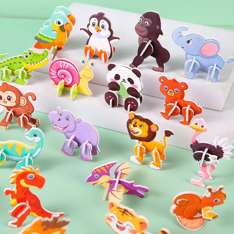 Juego de rompecabezas de jungla de dinosaurios en 3D de 30 piezas: juguete de cartón divertido y educativo