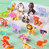 Juego de rompecabezas de jungla de dinosaurios en 3D de 30 piezas: juguete de cartón divertido y educativo