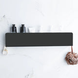 Estante organizador de baño negro con ganchos, estantes de aluminio para decoración de cocina, estante de almacenamiento para ducha de pared
