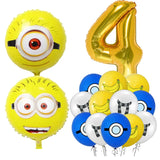 Minions-Themed Birthday Party Decorations Set for Kids with Balloons, Tableware & Cake Toppers