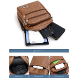 Men’s Leather Sling Shoulder Bag – Compact PU Crossbody Satchel for Daily Use