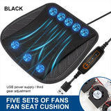 Universal Car Seat Cooler with USB Fan – 3-Speed Ventilated Cooling Cushion for Summer