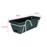 Hanging Balcony Railing Planter with Tray and Rack for Outdoor Gardening