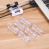 Organizador de cables con clips para gestión de cables, para escritorio y estación de trabajo, organizador de cables ABS, soporte para cables, línea de datos de carga USB, bobinadora