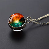 Trendy Glass Ball Pendant Necklace – Unisex Zinc Alloy Chain Link Design