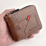 Compact Unisex PU Leather Zipper Wallet with Multiple Compartments