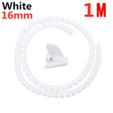 Protector de cable en espiral flexible de 2 m/1 m, organizador de cables, clip de tubo protector para cable de computadora, herramientas de gestión, 16/10 mm