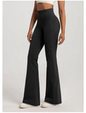 High-Waisted Flared Yoga Pants – Waist-Cinching Cotton Bell Bottoms